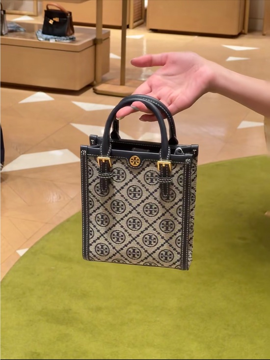 Tory Burch Handbags - Authentic TORY BURCH Mini T Monogram Tote Navy Blue New 87146